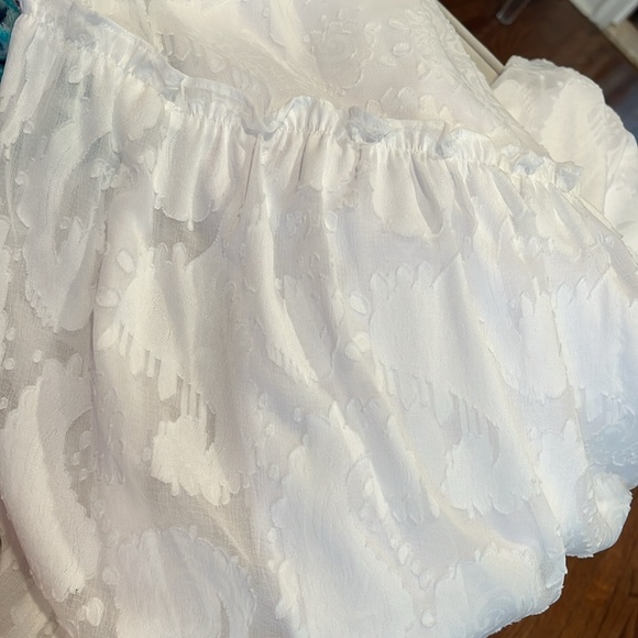 Lilly Pulitzer White Rivera Midi Dress Smocked White Tie Shoulder size Small - Picture 5 of 8